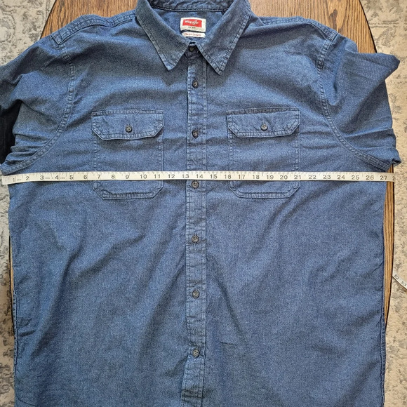 Wrangler Flex For Comfort Denim Button Down Long Sleeve Shirt Size Men's 2XL - Picture 8 of 11